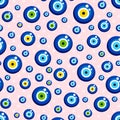 Evil eye vector pattern with star. Royalty Free Stock Photo