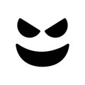 Evil face line icon isolated on white background. Black flat thin icon on modern outline style. Linear symbol and editable stroke Royalty Free Stock Photo