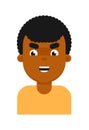 Evil facial expression of black boy avatar