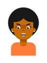 Evil facial expression of black girl avatar