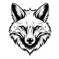 Evil Fox head animal sketch hand drawn Vector illustration Royalty Free Stock Photo