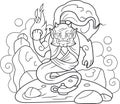 Evil genie coloring book Royalty Free Stock Photo