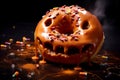 Evil Ghost Caramel Sauce Donuts with Halloween