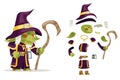 Evil goblin mage sorcerer warlock wiseman minion dungeon monster fantasy medieval action RPG game character layered