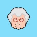 Evil Grandmother Old hag. Bad Grandma. Old lady Angry. Vector il