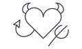 Evil heart icon simple romance element valentine vector image Royalty Free Stock Photo