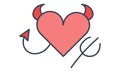 Evil heart icon simple romance element valentine vector image Royalty Free Stock Photo