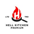evil hell kitchen restaurant logo icon design