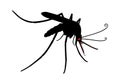 Evil hungry mosquito with red eyes. Vector illustration Royalty Free Stock Photo