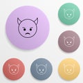 Evil imp emoji badge color set icon. Simple glyph, flat vector of emoji icons for ui and ux, website or mobile application Royalty Free Stock Photo