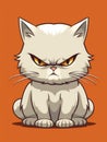 Evil Kitten sticker in cartoon style isolated isolated, AI