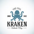 The Evil Kraken Authentic Navy Abstract Vector