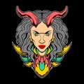 evil lady illustration Royalty Free Stock Photo