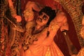 Evil Mahisasur or Mahishasura idol display during famous hindu festival Durga Puja