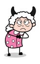 Evil - Old Cartoon Granny Vector Illustration Royalty Free Stock Photo