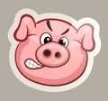 Evil pig sticker Royalty Free Stock Photo