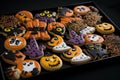 Evil Pumpkin Cookies Halloween Theme