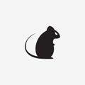 Evil Rat Silhouette. Isolated Vector Illustration Royalty Free Stock Photo