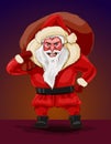 Evil santa claus, vector illustration. Royalty Free Stock Photo