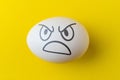 the evil scary angry face emotion painted on the easter egg, halloween concept Royalty Free Stock Photo