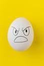 the evil scary angry face emotion painted on the easter egg, halloween concept Royalty Free Stock Photo