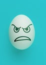 the evil scary angry face emotion painted on the easter egg, halloween concept Royalty Free Stock Photo