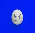 the evil scary angry face emotion painted on the easter egg, halloween concept