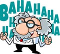 Evil Science Professor Cartoon Character Laughing