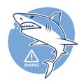 Evil shark warning sign Royalty Free Stock Photo