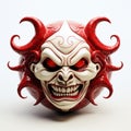 Evil Skull 3d Rendering In Japonism Style - Devilcore Spherical Sculpture Royalty Free Stock Photo