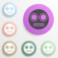 evil smiley badge color set. Simple glyph, flat vector of web icons for ui and ux, website or mobile application