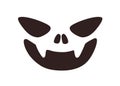 Evil smiling face stencil for Halloween holiday. Horror character laughing, mocking with scary emotion, expression