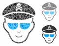 Evil soldier face Mosaic Icon of Bumpy Pieces Royalty Free Stock Photo