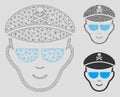 Evil Soldier Face Vector Mesh Wire Frame Model and Triangle Mosaic Icon Royalty Free Stock Photo