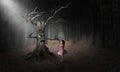 Evil Tree Halloween Monster, Girl, Surreal