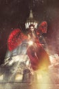 Evil on the Vatican. Angels and demons. Night and darkness Royalty Free Stock Photo