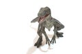Evil velociraptor on white background Royalty Free Stock Photo