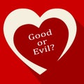 Evil Versus Good Heart Means Faith In God Or The Devil - 3d Illustration Royalty Free Stock Photo