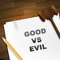 Evil Versus Good Report Means Faith In God Or The Devil - 3d Illustration