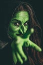 Evil witch casting a curse Royalty Free Stock Photo