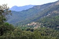 Evisa - small picturesque mountain village between splendid mountains of Corsica island, France Royalty Free Stock Photo