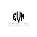 EVM letter logo design with polygon shape. EVM polygon and cube shape logo design. EVM hexagon vector logo template white and Royalty Free Stock Photo