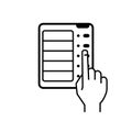 EVM machine with hand outline icon Royalty Free Stock Photo