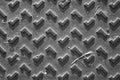 Black and white texture of metal plate with irregular embossed patterns Royalty Free Stock Photo