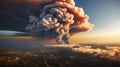 An evocative image featuring billowing smoke from distant wildfires