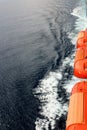 Lifeboats on cruise ferry Royalty Free Stock Photo