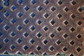 Texture of metal plate with embossed rhomboid patterns Royalty Free Stock Photo