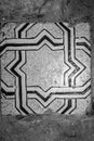 Old floor tile in black and white Royalty Free Stock Photo
