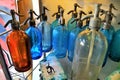 Old soda water bottles in an antique shop Royalty Free Stock Photo