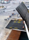 Operation of opening the cruise ferry mobile bridge after docking